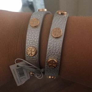 Tory Burch NWT double wrap logo stud bracelet
